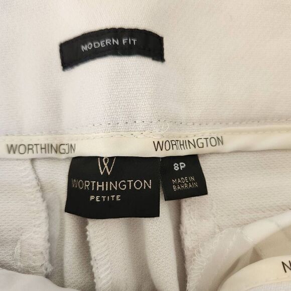 Worthington women's size 8 petite modern fit White flared bottom Y2K - Picture 2 of 6